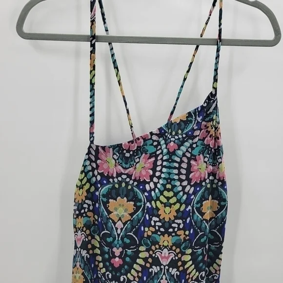 Old Navy Fit &‎ Flare one-shoulder floral maxi dress in Tile Blue sze Large Tall - Picture 4 of 10